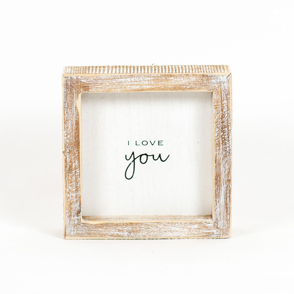 I Love You Wooden Frame Sign