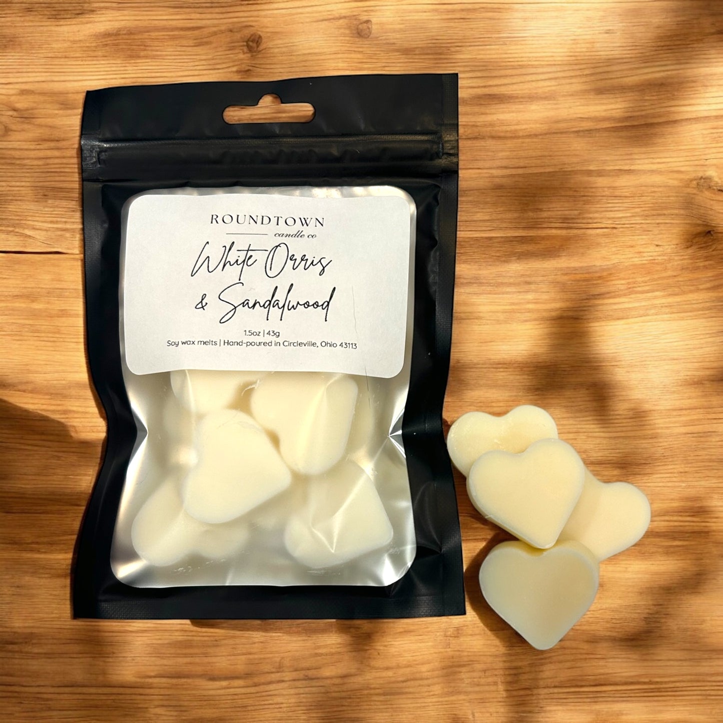 White Orris & Sandalwood Heart Shaped Wax Melts