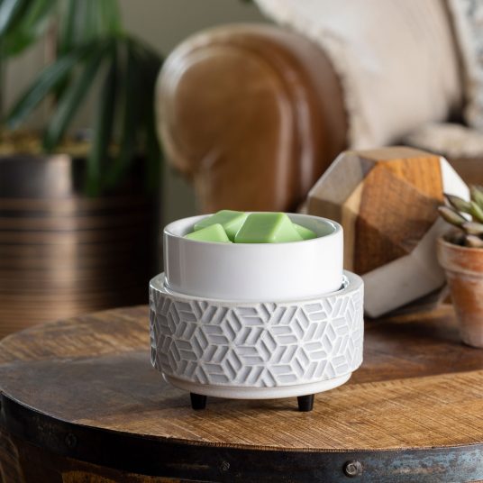 Stone Hexagon Candle Dish & Warmer